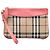 Clutch Burberry Haymarket Check Peyton in nylon beige