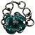 Bracciale a catena Camélia Chanel CC in ottone rutenio e smalto verde