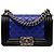 Borsa a tracolla Chanel Small Bicolor Lambskin Boy Flap Blu
