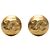 Orecchini a clip rotondi Chanel CC placcati oro D'oro