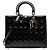 Borsa Lady Dior Large in vernice nero Cannage