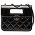 Borsa Chanel Mini Quilted Patent Graphic Catch Flap Nera Nero