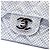 Borsa a tracolla Chanel Mini Square Classic in pelle d'agnello traforata argento con patta singola - vista 5