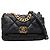 Borsa a patta 19 in agnello blu Chanel Medium