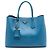 Blauer Prada Large Saffiano Leder Double Satchel