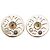 Orecchini a lobo Coco Logo Disc placcati oro Chanel con strass e perle finte D'oro
