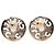 Orecchini a lobo Coco Logo Disc placcati oro Chanel con strass e perle finte D'oro - vista 2