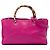 Bamboo Bolsa de ombro Gucci Medium em couro de bezerro rosa com alça de bambu