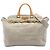 Tote Borsa shopping in rafia e lino beige Prada con frange