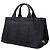 Tote Borsa satchel in denim canapa nero con logo Prada - vista 2