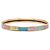 Pulsera rígida de esmalte estampado extra estrecha dorada Hermès Dorado - vista 2