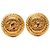 Orecchini a clip rotondi Chanel CC placcati oro D'oro