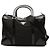 Borsa Satchel a manico in Tessuto nero Prada