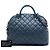 Borsa bowling Chanel CC in pelle di vitello invecchiata trapuntata blu - vista 7