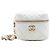 Weiße Chanel CC gesteppte Lammleder Cube Zip Clutch mit Kette Vanity Bag