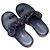 Navy Chanel Camellia Heeled Sandals Size 35 Blue - view 3