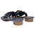 Navy Chanel Camellia Heeled Sandals Size 35 Blue - view 4