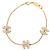 Bracciale con charm Chanel CC placcato oro e strass D'oro