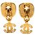 Orecchini a clip Chanel CC placcati oro quadrati con pietre argentate D'oro - vista 2