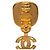 Orecchini a clip Chanel CC placcati oro quadrati con pietre argentate D'oro - vista 3