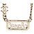 Collana Choker Chanel CC Placcata Oro con Logo in Strass D'oro - vista 3