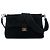 Bolsa de ombro Chanel CC em camurça acolchoada preta Preto