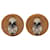 Brown Hermès Wood and Palladium Sellier Clip On Earrings  - view 2