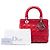 Borsa Lady Dior Medium in pelle d'agnello Cannage rossa Dior Rosso - vista 7