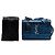 Piccola borsa a tracolla Saint Laurent Sunset in pelle monogrammata blu glitterata - vista 8