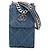 Portacellulare Chanel Denim 19 Blu con borsa a tracolla a catena