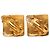 Orecchini a clip Chanel CC placcati in oro e diamanti D'oro - vista 2