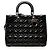 Borsa Dior Large Patent Cannage Lady Dior nera Nero