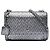 Borsa a tracolla Saint Laurent Medium Metallic Woven Leather Monogram Sunset argento
