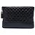 Clutch Chanel Gabrielle O Case Large in vitello invecchiato nero