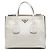 Double Borsa satchel bianca Prada Glace Calf con doppia tasca e doppio manico Bianco