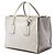 Double Borsa satchel bianca Prada Glace Calf con doppia tasca e doppio manico Bianco - vista 2