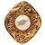 Barock-Brosche mit Kunstperlen, Goldbeschichtet Gold Chanel Golden