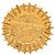 Chanel Brosche vergoldet, Wappen-Medaillon mit Sonnenstrahl-Motiv Golden - Ansicht 2