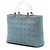 Borsa satchel Lady Dior in denim blu grande con manici in acrilico cannage - vista 2