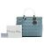 Borsa satchel Lady Dior in denim blu grande con manici in acrilico cannage - vista 7