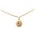 Collana con pendente rotondo in cristallo placcato oro Chanel Gold D'oro