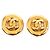 Pendientes de clip Chanel CC bañados en oro Dorado