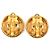 Pendientes de clip Chanel CC bañados en oro Dorado - vista 2