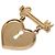 Spilla Chanel CC Cuore con Lucchetto e Chiave in Strass Dorato D'oro - vista 2