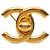 Broche Chanel CC banhada a ouro com fecho Turn Lock Dourado