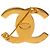 Broche Chanel CC banhada a ouro com fecho Turn Lock Dourado - vista 2