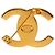 Broche Chanel CC banhada a ouro com fecho Turn Lock Dourado - vista 3