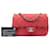 Borsa a tracolla Chanel Mini Rectangular Classic Caviar Single Flap rossa Rosso  - vista 6