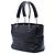 Tote Chanel CC Choco Bar in agnello nero con camelia No 5 - vista 2