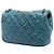 Borsa a tracolla Chanel Quilted Calfskin Plaque Double Flap Blu - vista 2